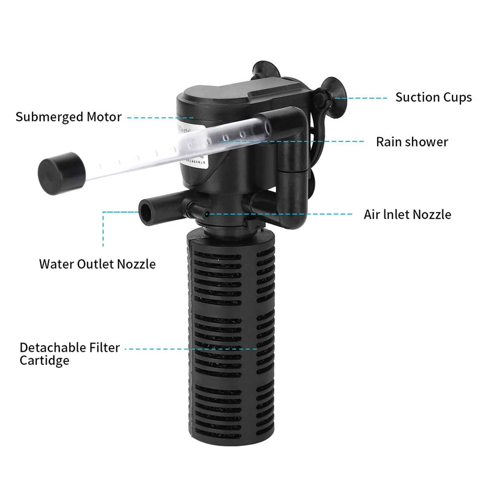 APWIKOGER 3 In 1 Mini Aquarium Filter Submersible Water Purifier