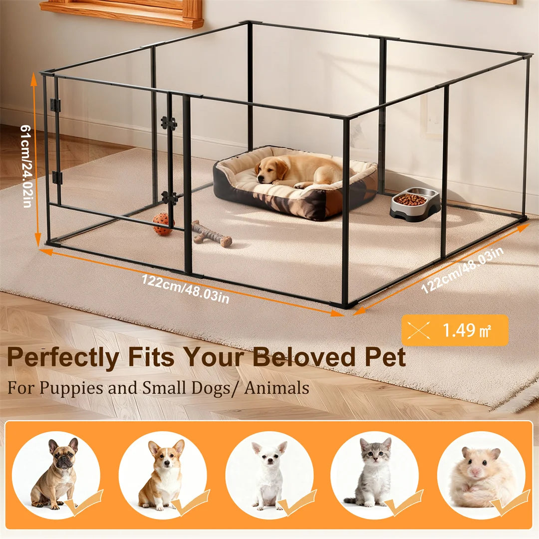 Bingopaw 8 Panel Acrylic Dog Playpen Indoor Pet Fence