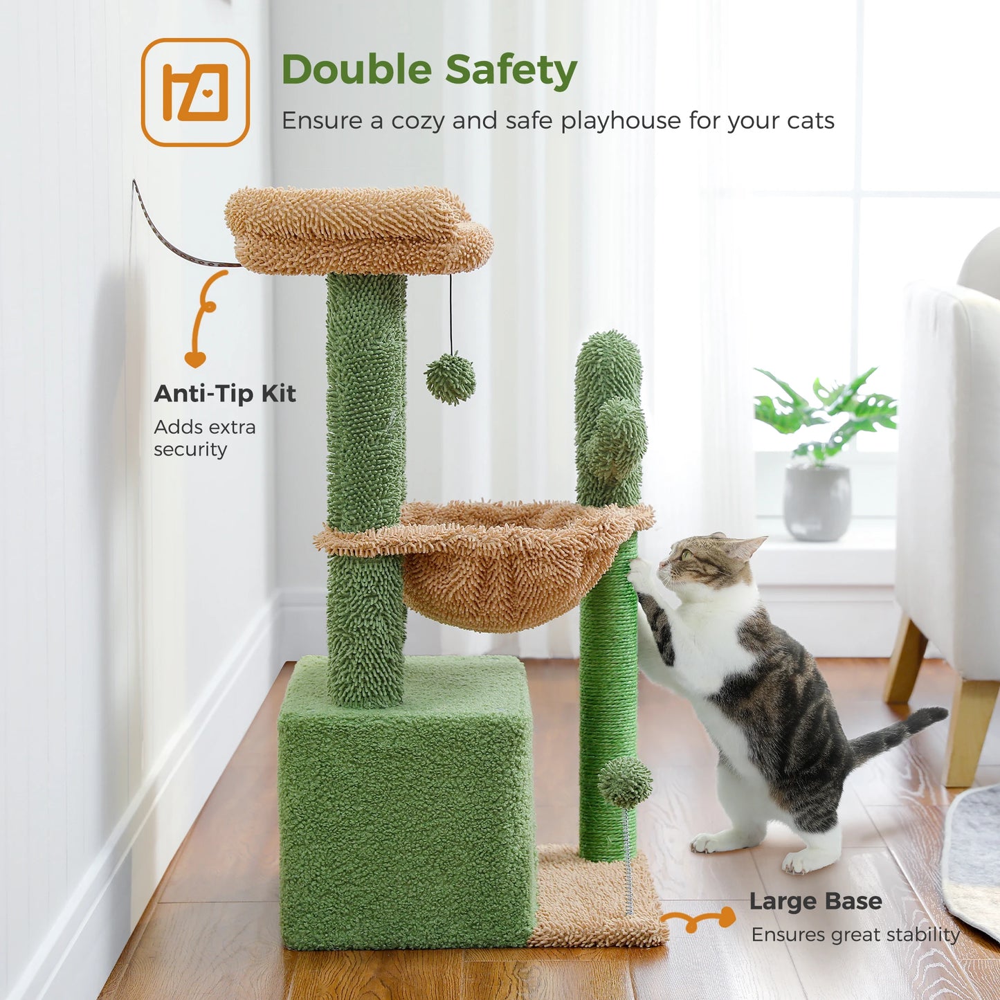 PAWZ Road 4-In-1 Cat Tree With Condo Scratching Post