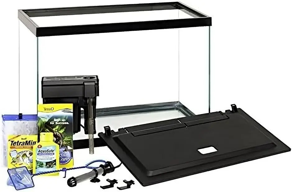 Aquarium Kit With Led Lighting And Decor For Freshwater Tanks