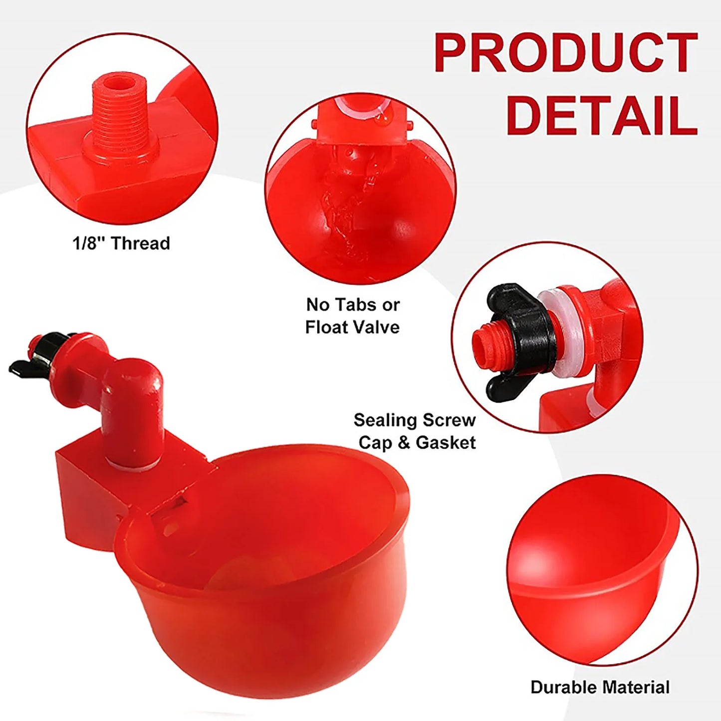 APWIKOGER Chicken Drinking Cup Automatic Drinker Poultry Waterer