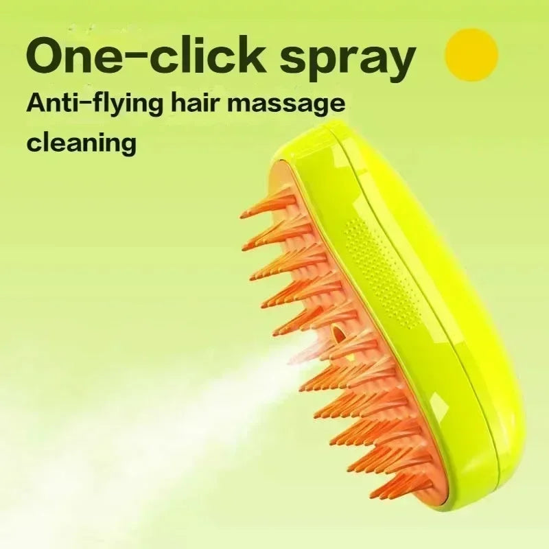 Cat Dog Steamy Brush 3 In 1 Electric Grooming Tool