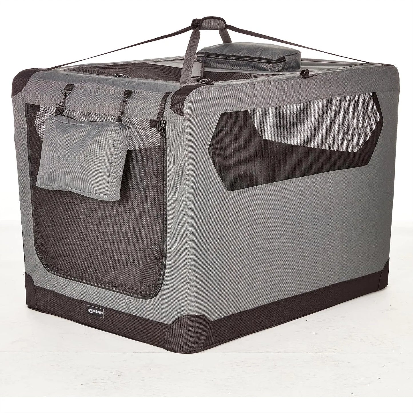 Soft Pet Dog Crate Carrier with Mesh Windows for Large Dogs, 42 x 31 x 31 Inches, Grey
