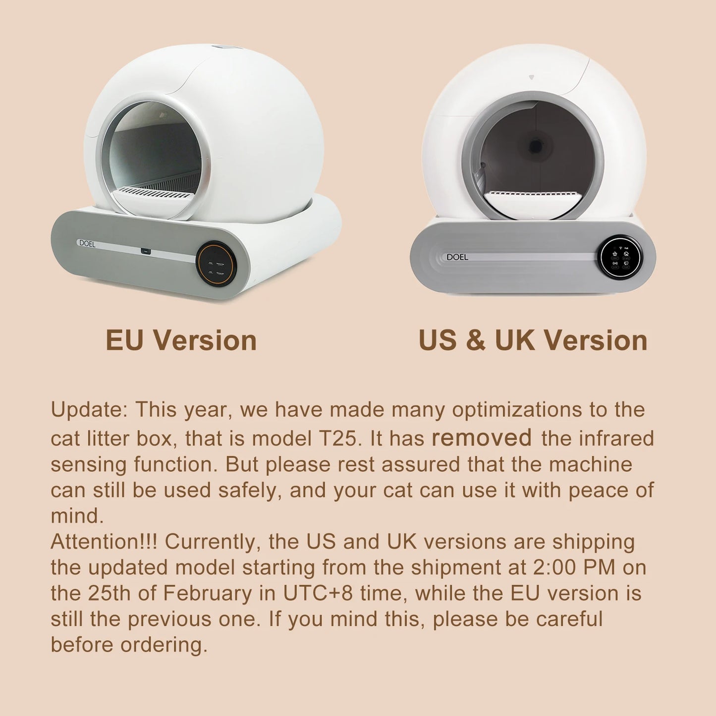 DOEL Self Cleaning Cat Litter Box Automatic WiFi App Control
