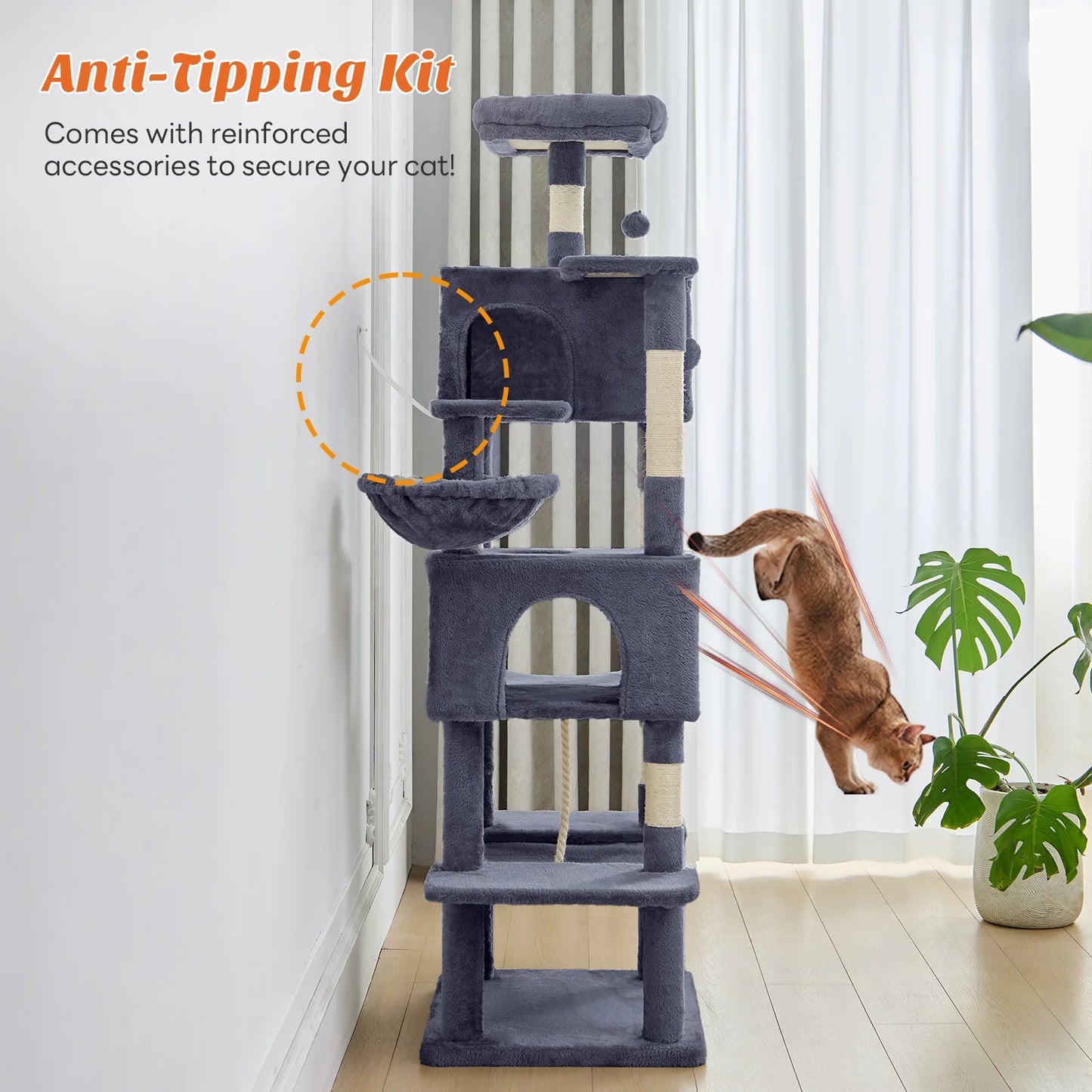 MCQ Cat Tree Tower With Sisal Scratching Posts