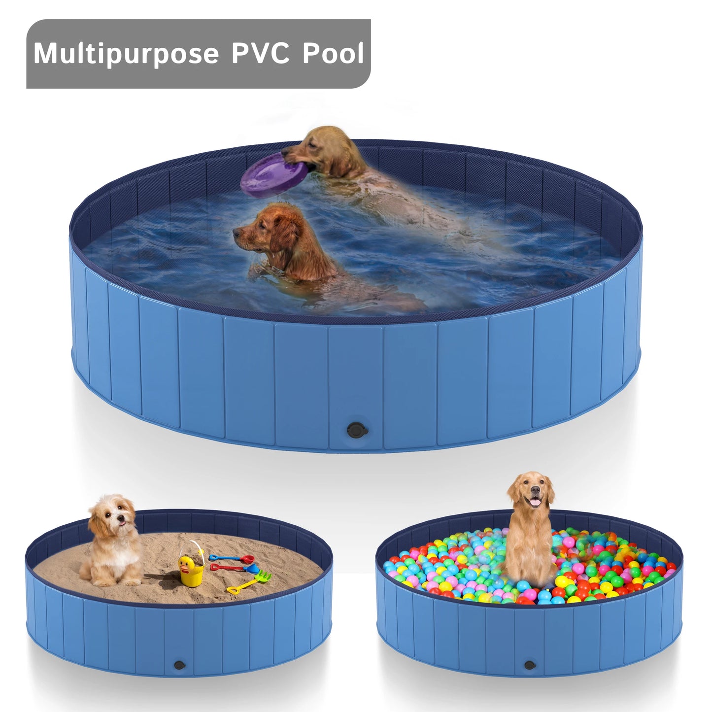 Portable Foldable Dog Pool for Pets Anti Slip Bath Tub