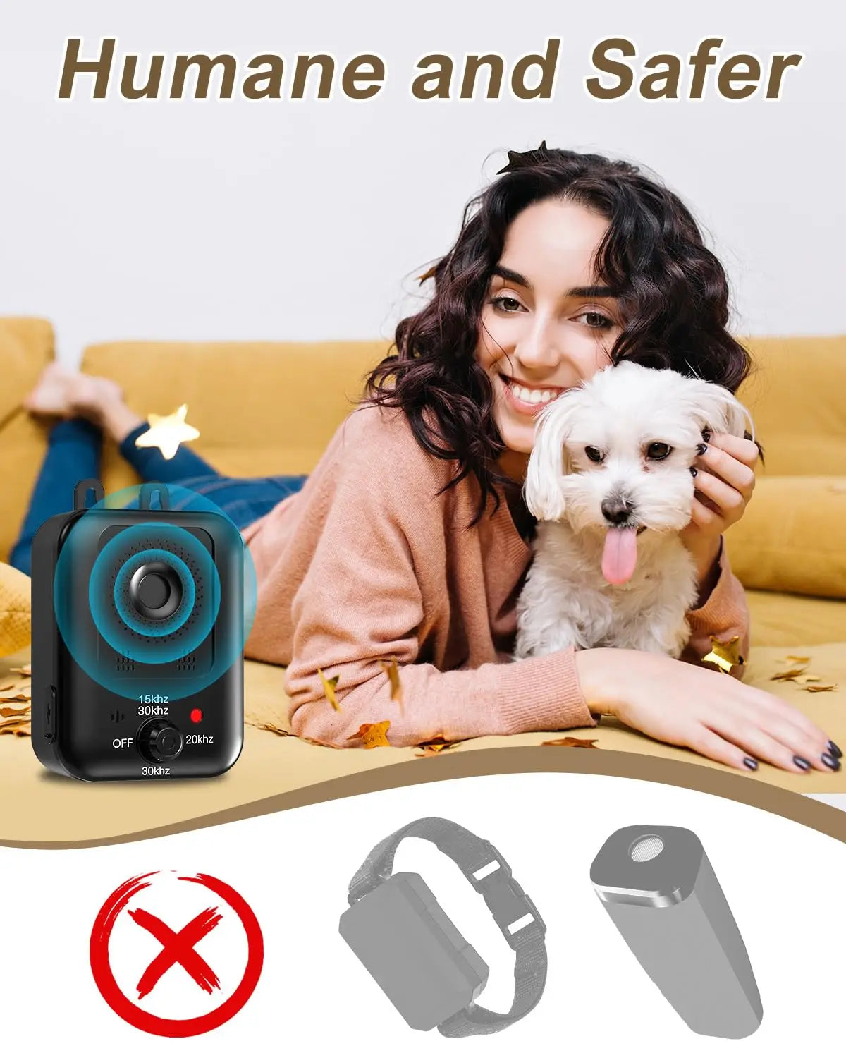Petedu Automatic Ultrasonic Bark Deterrent For Dogs Indoor Outdoor