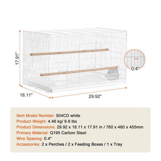 SucceBuy Stackable Divider Bird Cage For Travel With Handle