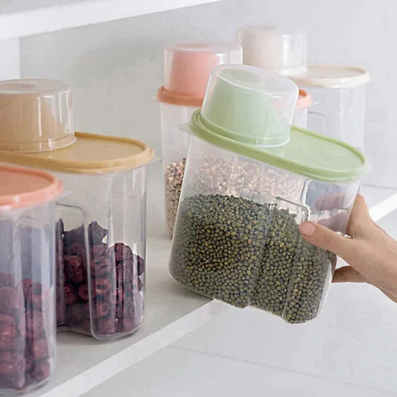 Pet Food Storage Jar with Measuring Cup Airtight Container for Dog Cat Dry Food Convenient Portion Control  Pet Supplies