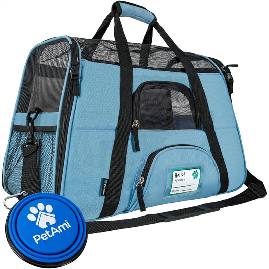 Airline Approved Soft Sided Pet Carrier For Cats And Small Dogs With Sherpa Bed