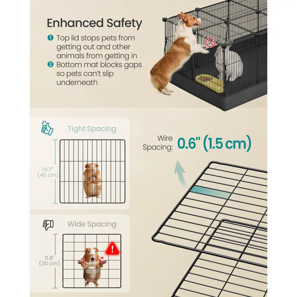 XMSJ Guinea Pig Cage and Playpen With Waterproof Mat
