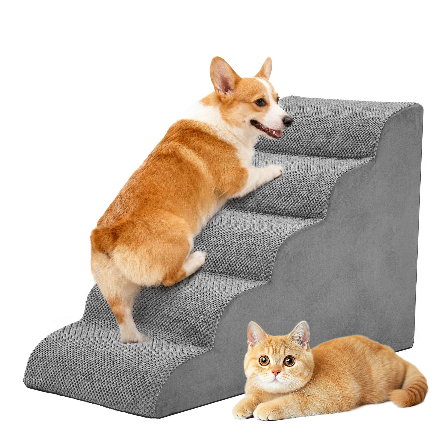 Curved Foam Dog Steps Ramp For Small Dogs Indoors Safe