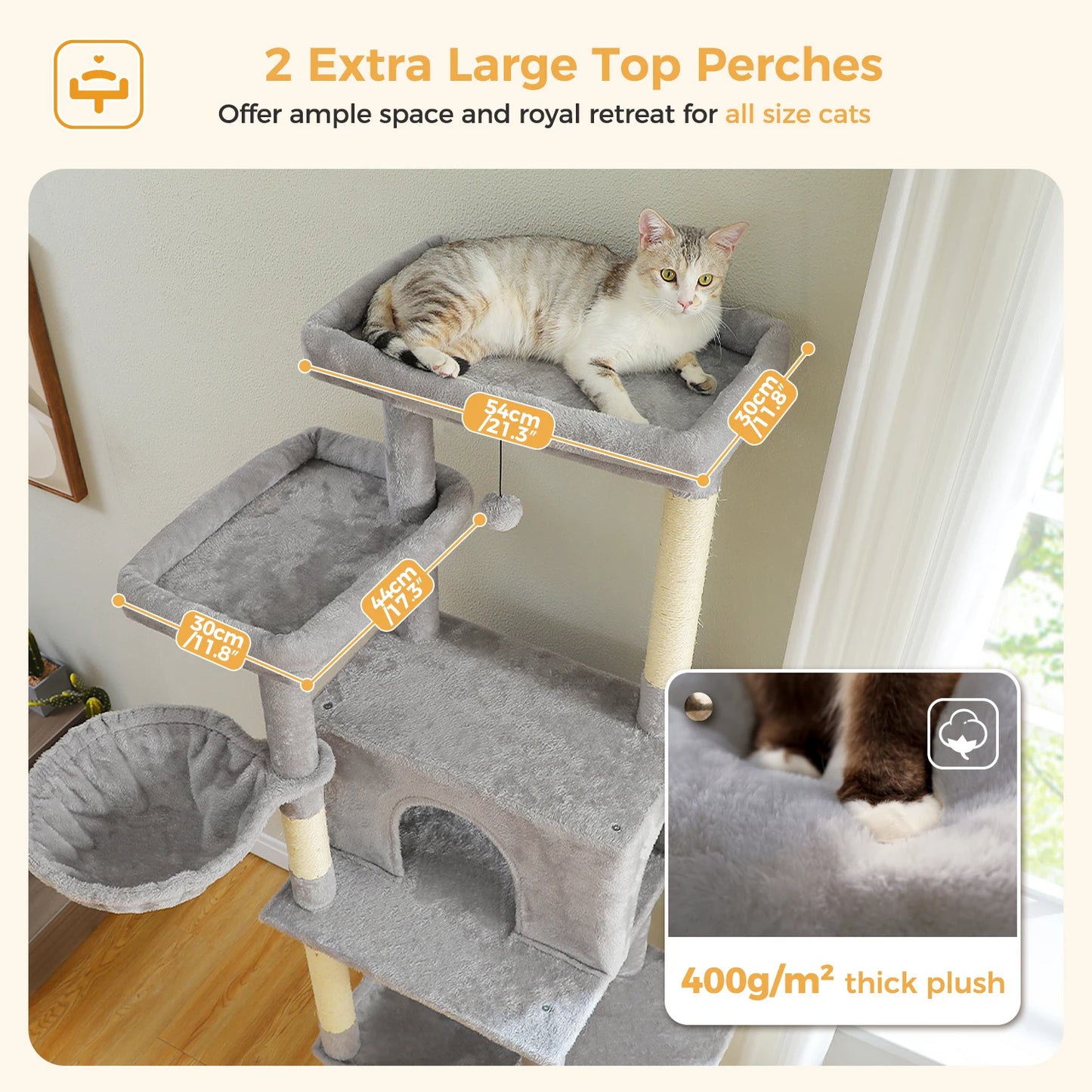 PAWZ Road Cat Tree With Scratching Posts And Hammock