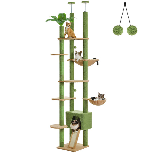 PETEPELA Cactus Cat Tree Floor to Ceiling Tower with Condo