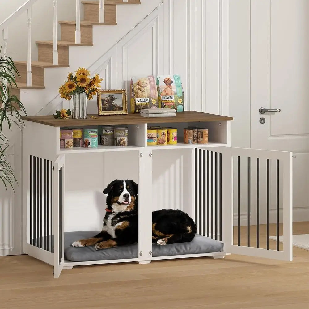41" Dog Crate urniture with Removable Divider, Decorative Dog Kennel urniture with Storage Comparent, Heavy-Duty Indoor Dog Crat