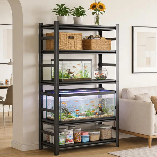 Heavy Duty 5-Tier Metal Storage Rack For Aquariums And Terrariums