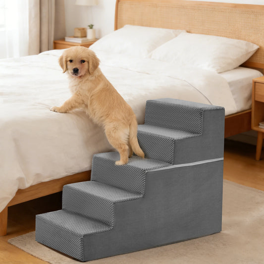 Foam Dog Stairs Ramp With Right Angled Design Indoor Non-Slip