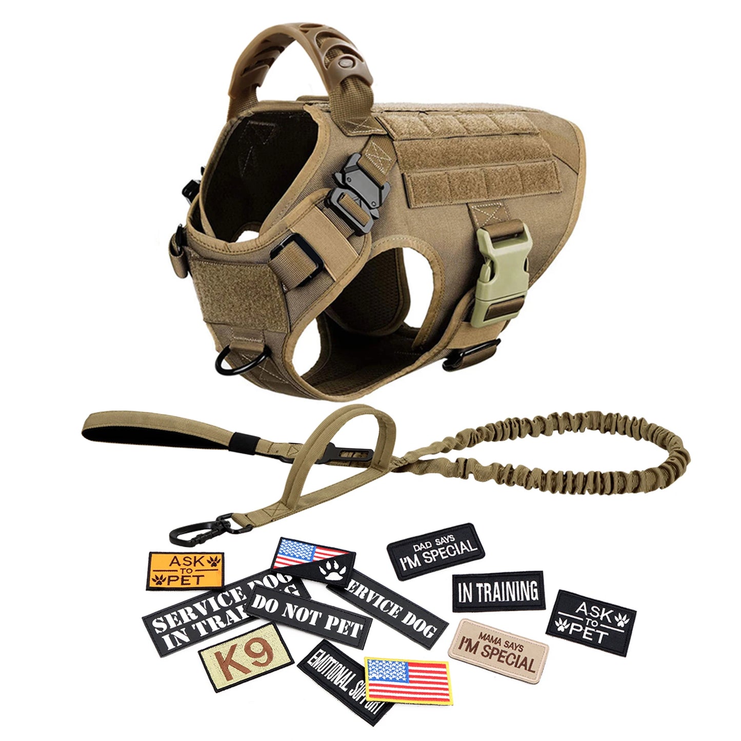 PETRAVEL Military Style Dog Harness Vest Set For Training