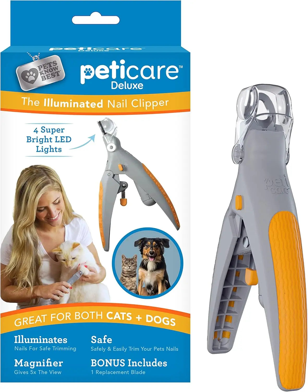Professional LED Pet Nail Clipper With 5X Magnification Illuminated Safe Precise Trimming Grooming Tool Stainless Steel Nail Cutter For Small Large Dogs Cats All Breeds For Reptiles Pets