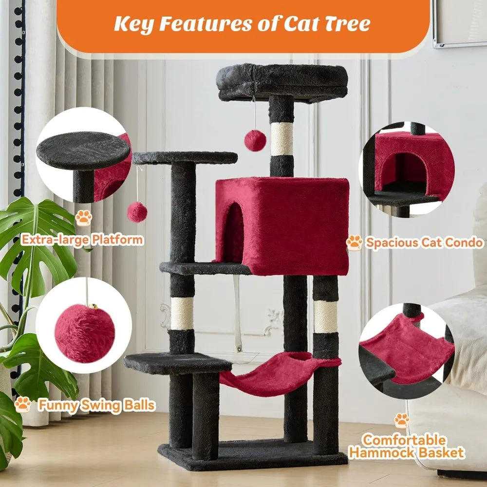 NBVCX Cat Tree Tower With Indoor Sisal Scratching Posts