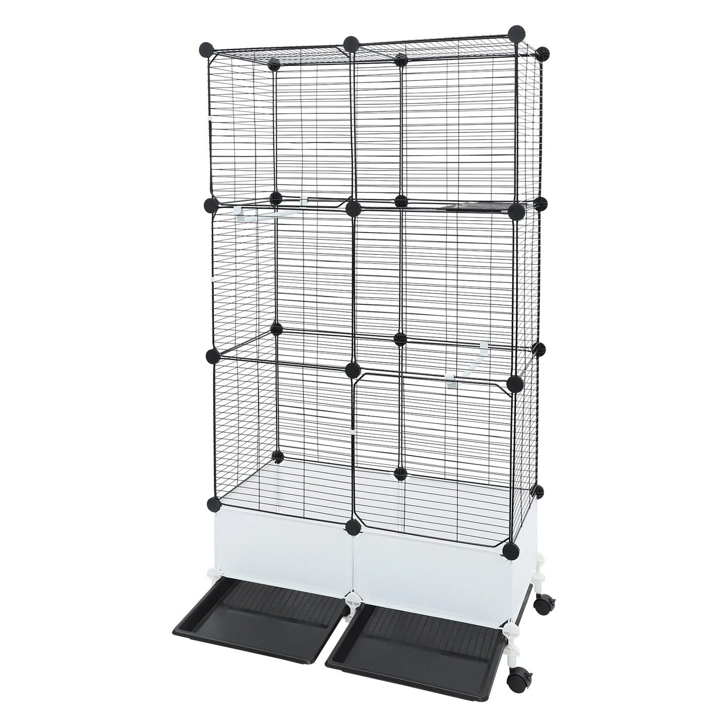 Large Parrot Cage With Splash Guard And Six Locking Wheels