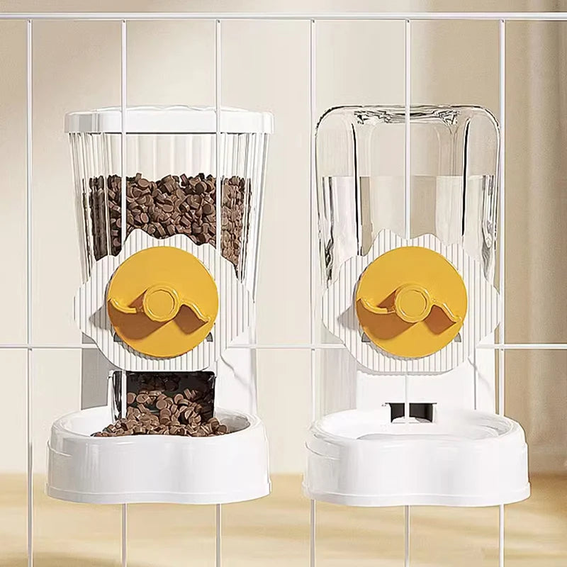 Hanging Bottle Auto Pet Feeder Cat Puppy Medium Capacity Gravity Refill PP Cage Household Young Pet Feeding Set