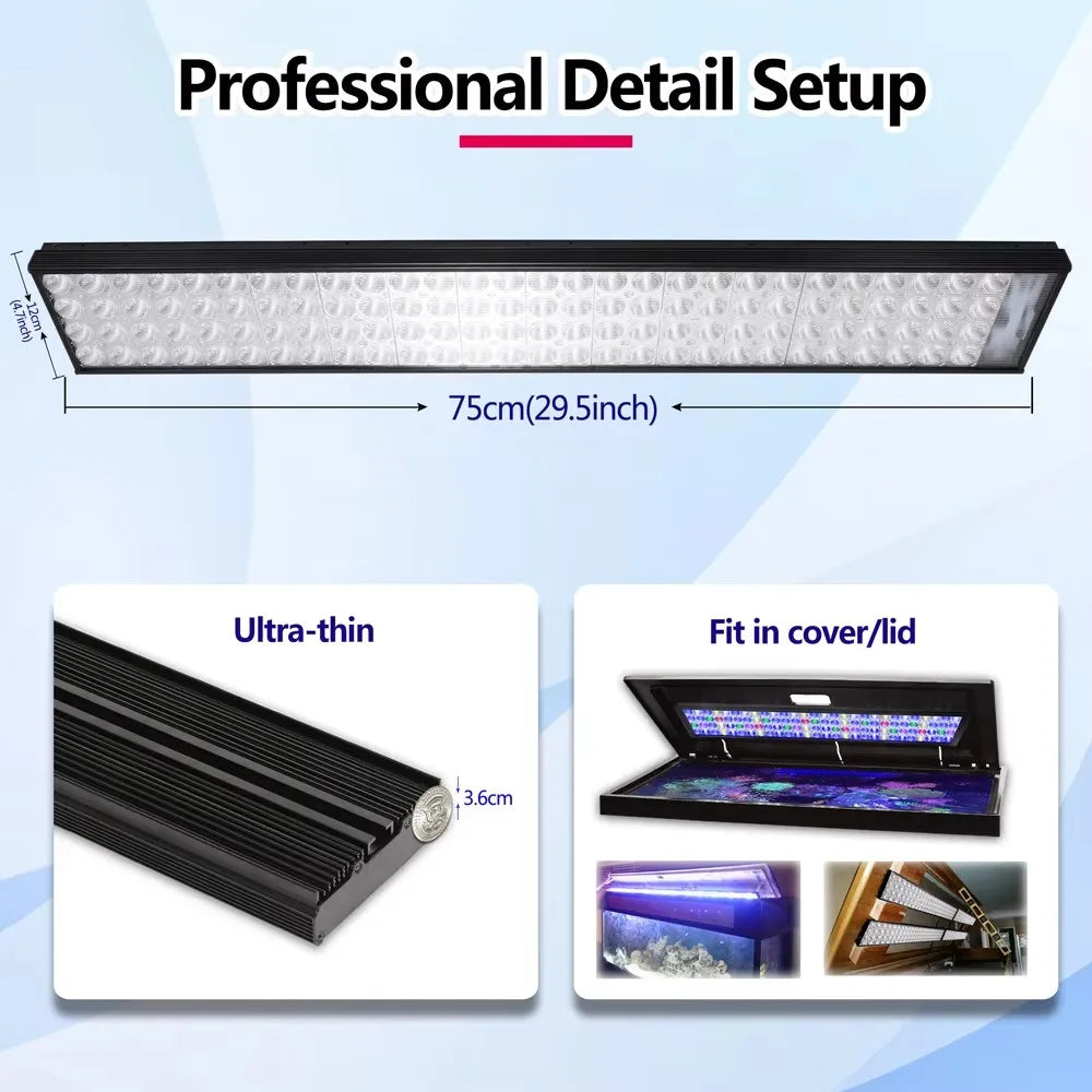 PopBloom Hertz H75 WiFi Dimmable LED Aquarium Light Smart App