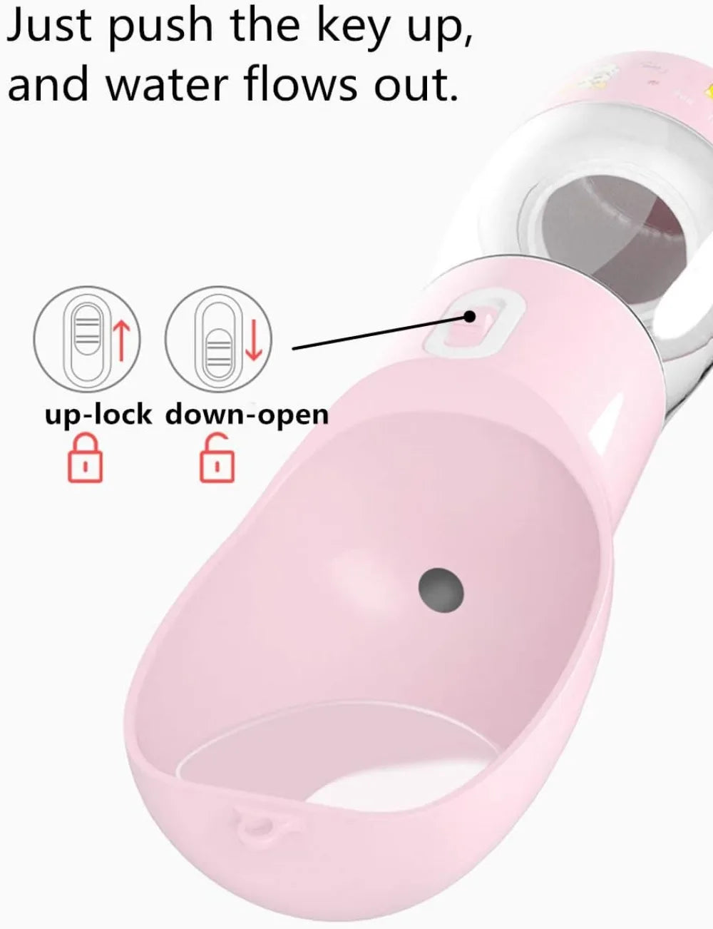 Portable Dog Water Bottle With Built In Bowl And Food Container Dishwasher Safe