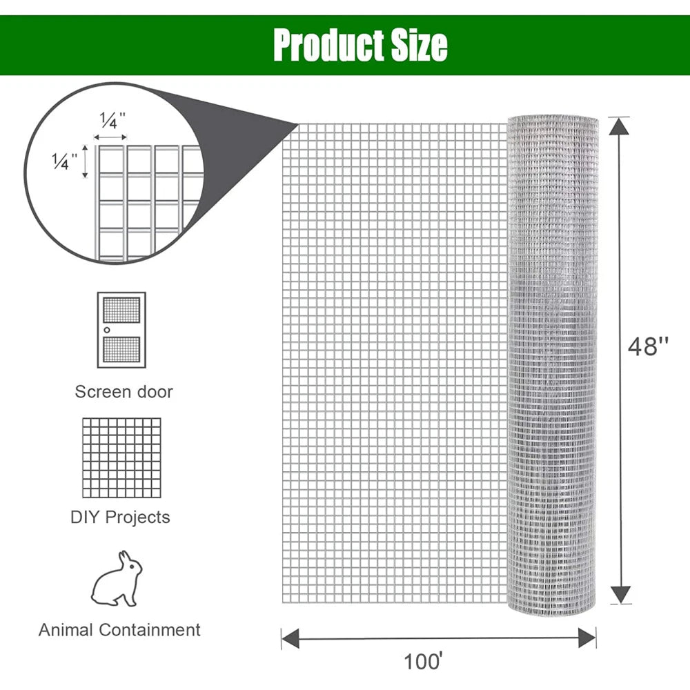 Galvanized Welded Hardware Cloth Roll For Garden Fencing