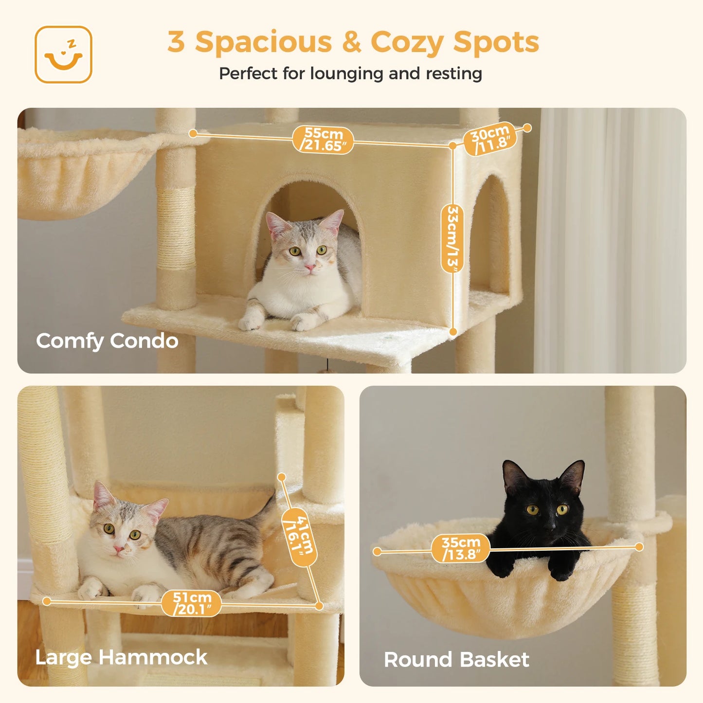 PAWZ Road Cat Tree With Scratching Posts And Hammock