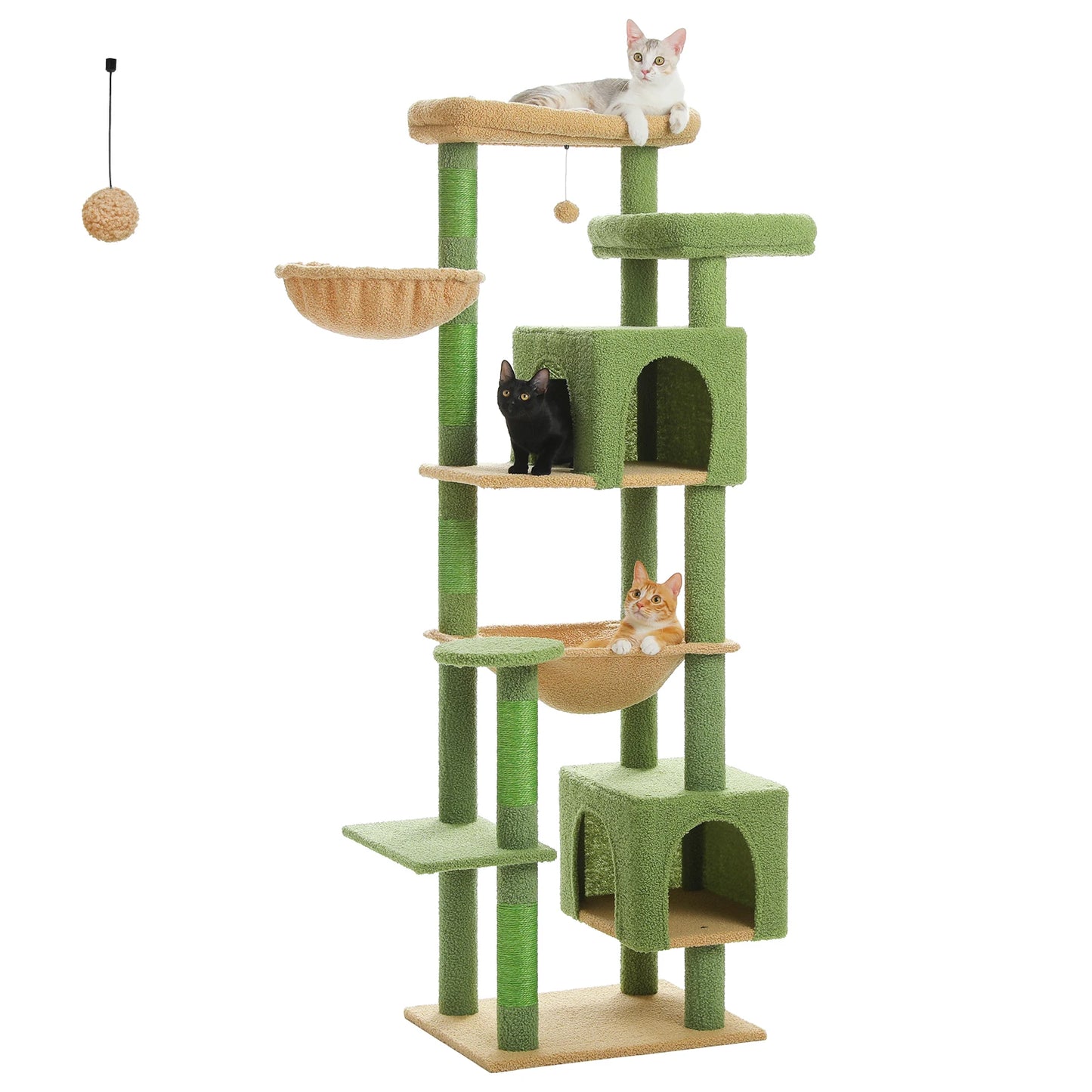 PAWZ Road Tall Cat Tree With Five Levels Hammock And Scratching Posts