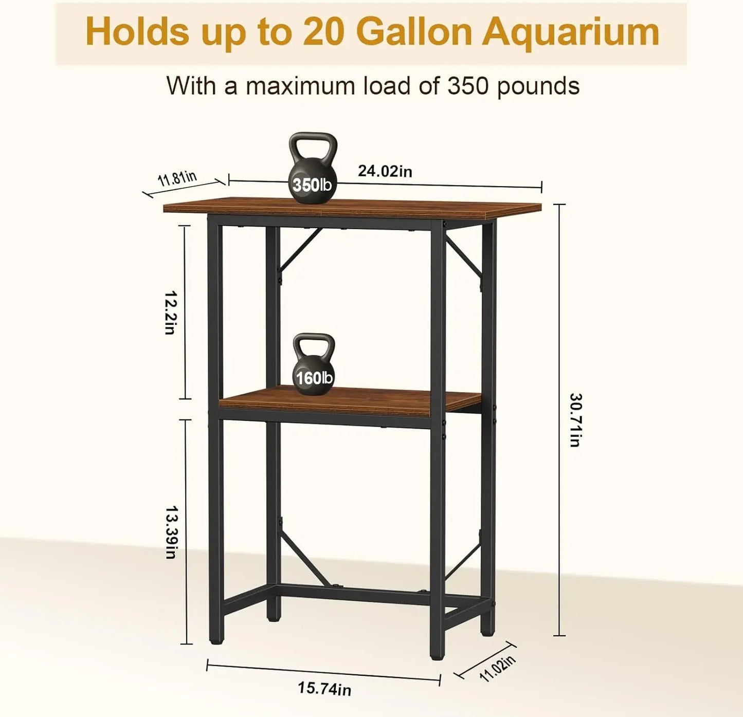 Heavy Duty 2-Tier Aquarium Stand For Freshwater Tanks