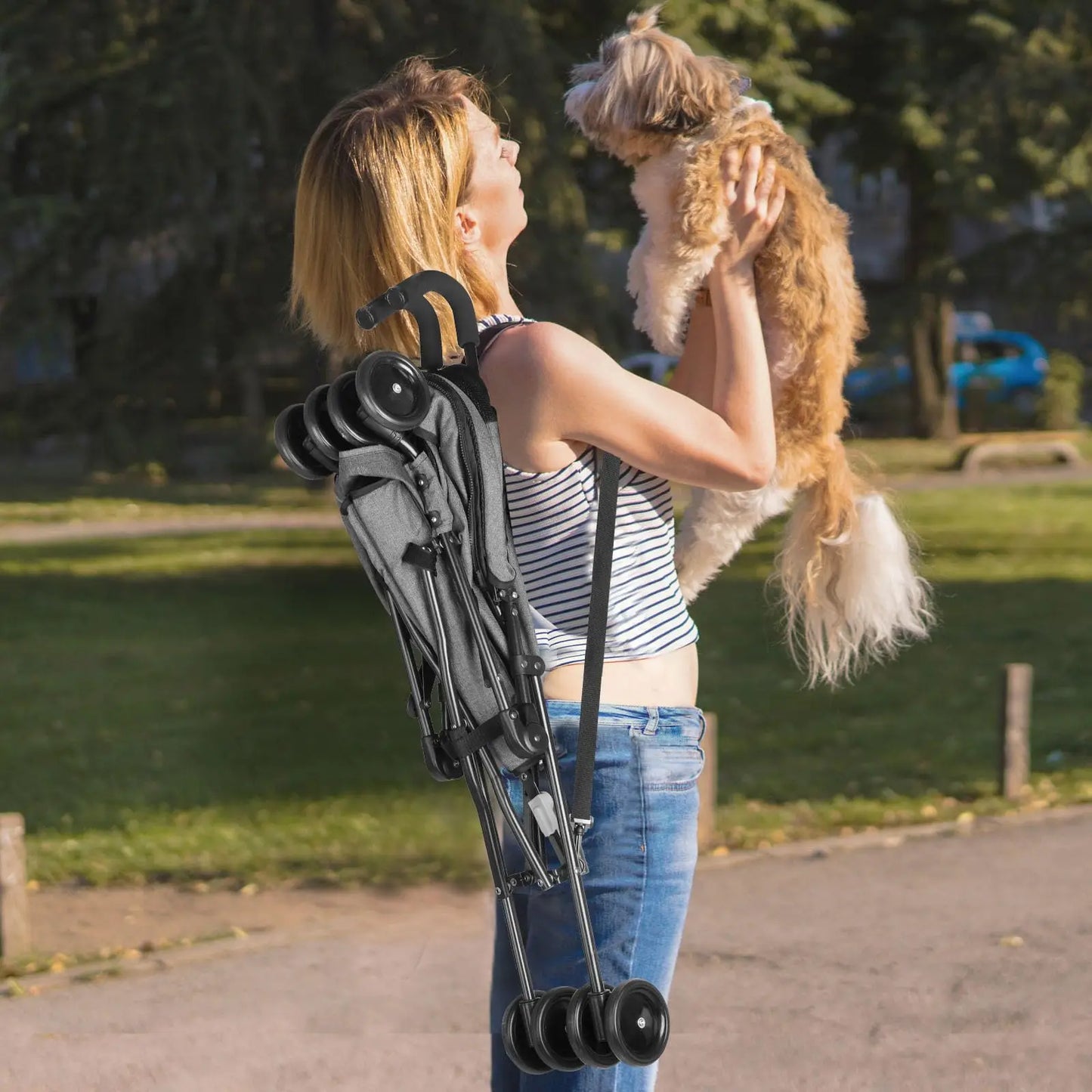 Travel Portable Dog Stroller for Small Dogs and Cats