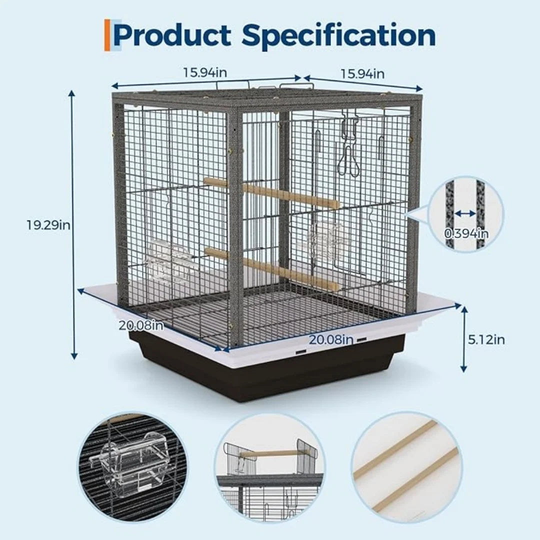 Iron Parrot Cage Luxury Breeding Bird Villa Tiger Skin Peony