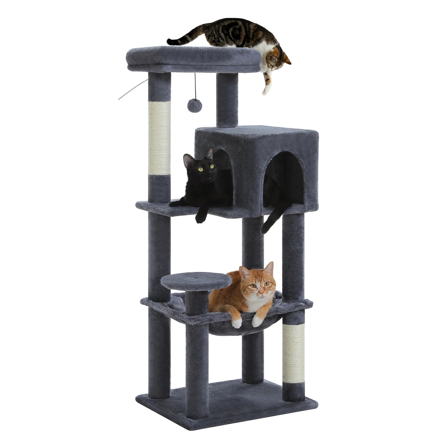 PEQULTI 5 Level Cat Tree Tower With Top Perch And Hammock