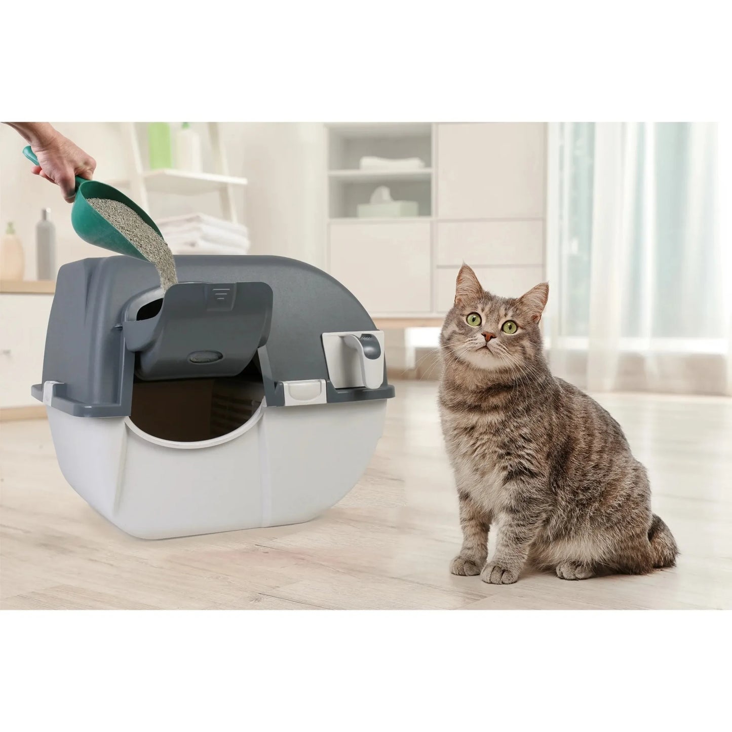 Easy Fill Roll N Clean Self Cleaning Cat Litter Box