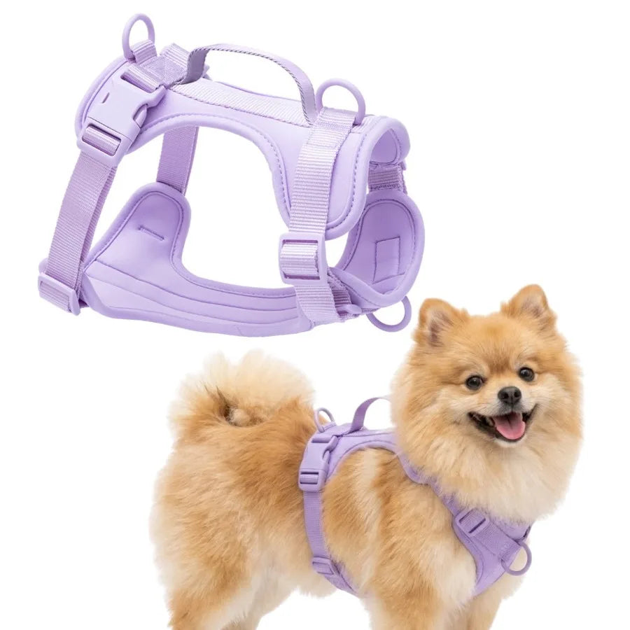 Adjustable Dog Harness with Lift Handle, Soft PVC Breathable Pet Vest S, Black