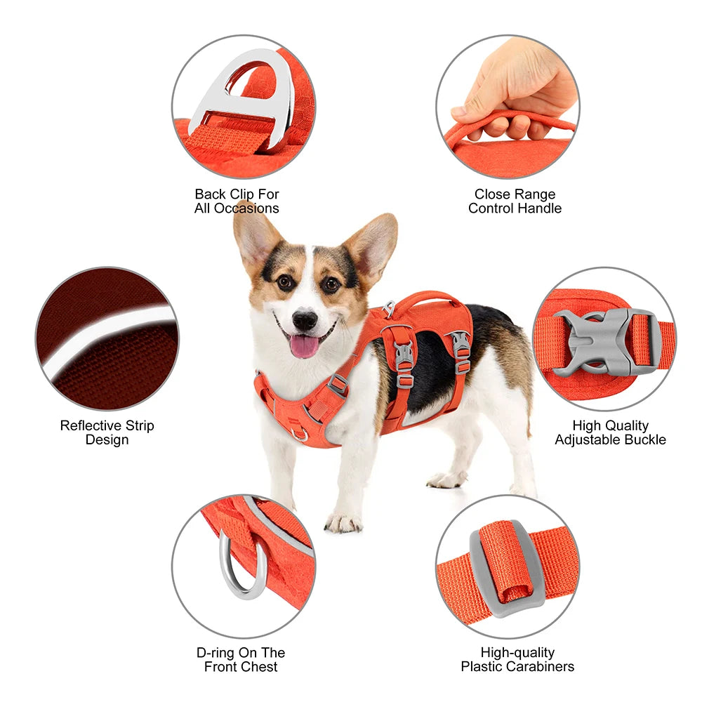 Nylon Reflective Dog Harness With Adjustable Handle