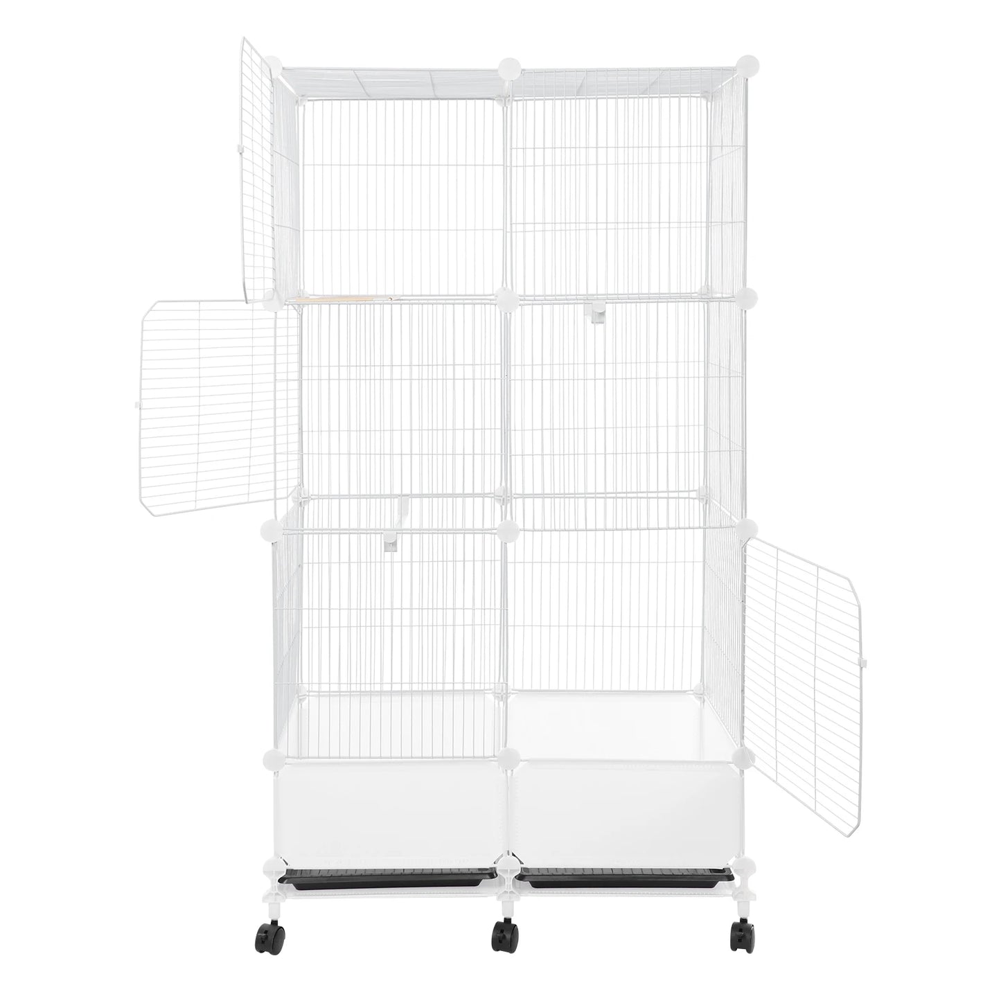 Large Parrot Cage With Splash Guard And Six Locking Wheels