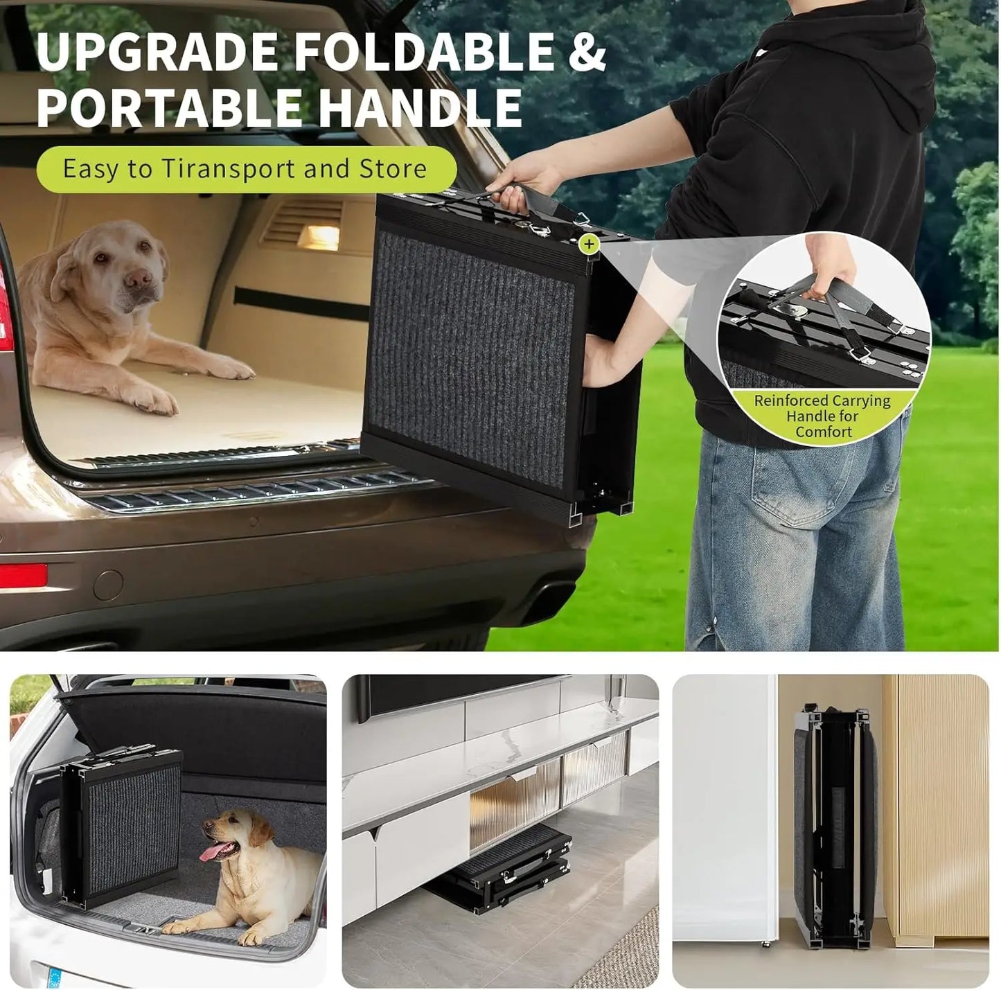 TWISTER.CK Dog Ramp for SUVs Quad-Fold Non-Slip Portable Ramp