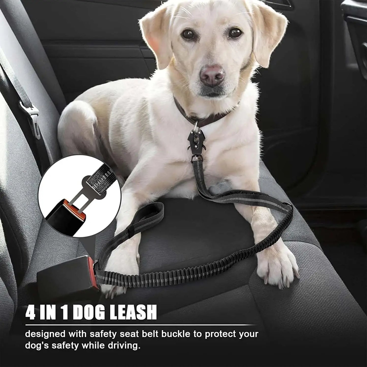 Reflective Shock Absorbing Pet Leash For Large Dogs Heavy Duty