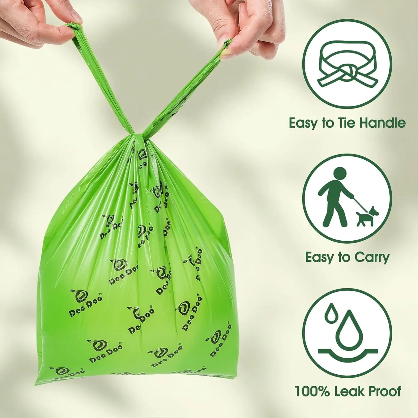 Extra Thick Leak Proof Dog Poop Bags With Handles Rolls