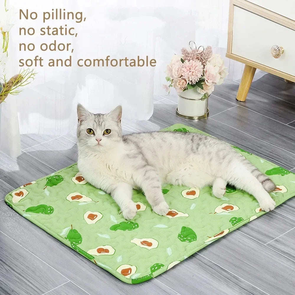 Cooling Pet Bed Mat Ice Silk Moisture Proof For Pets