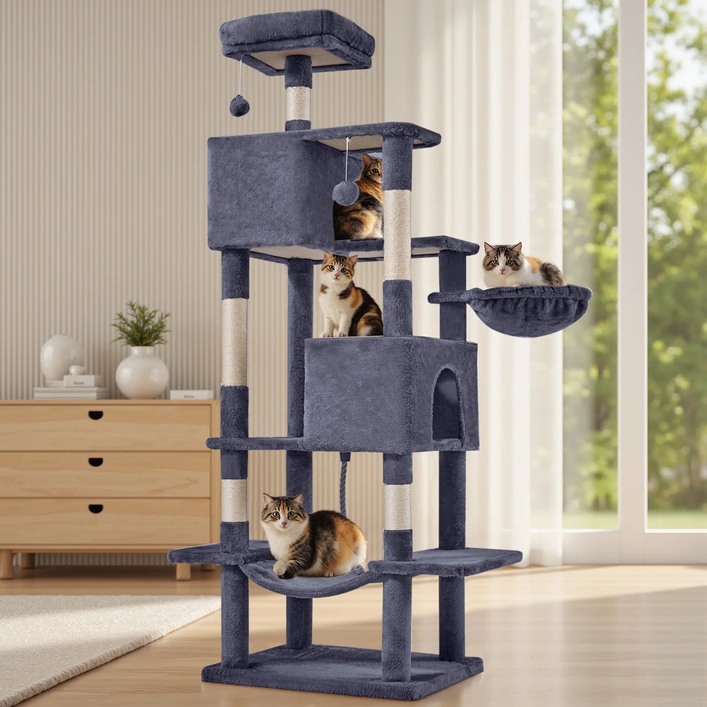 MCQ Cat Tree Tower With Sisal Scratching Posts