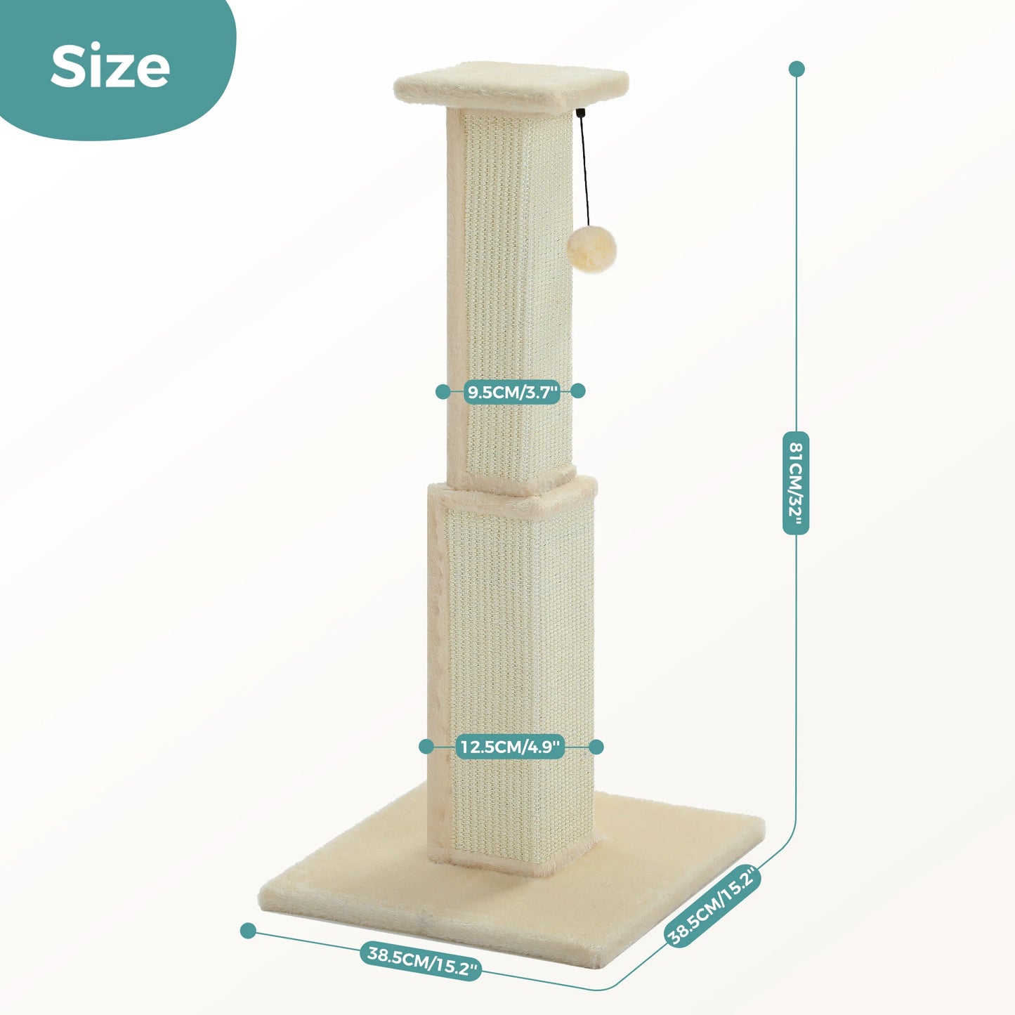 PAWZ Road Cat Scratching Post For Indoor Cats With Sisal