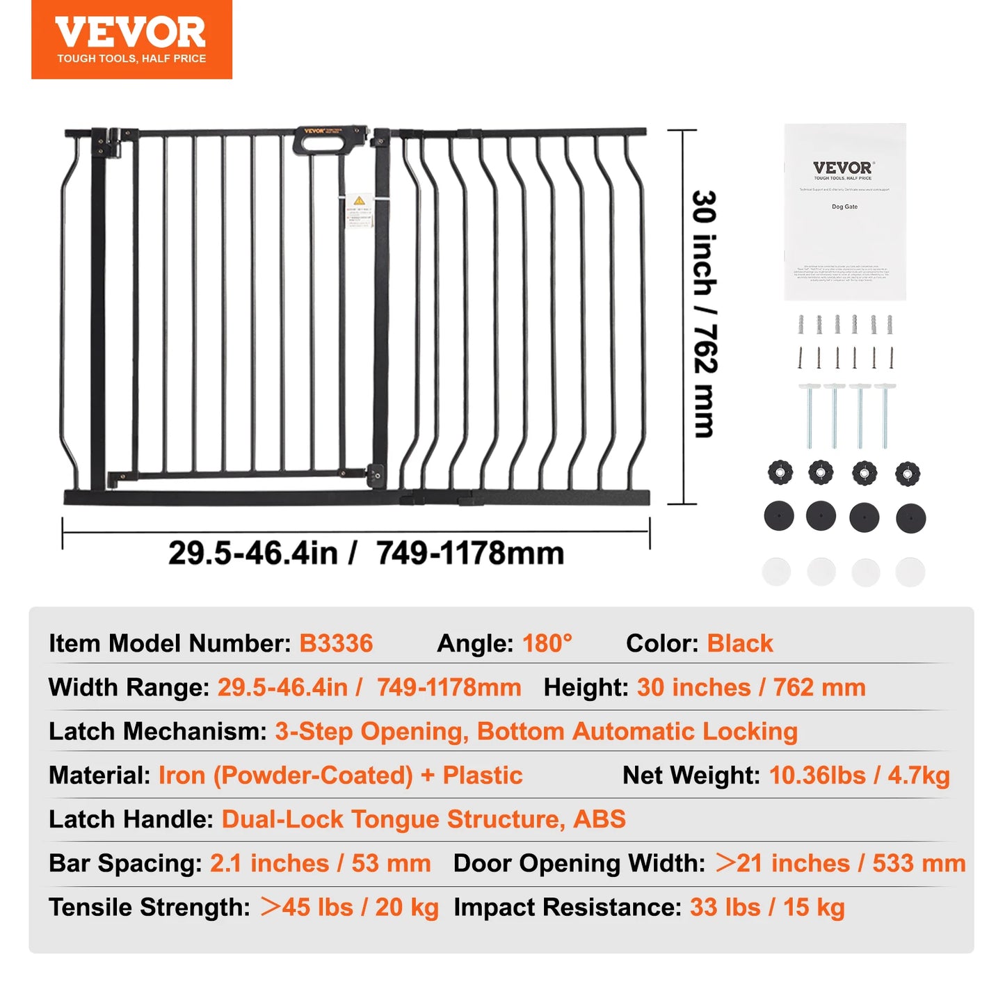 SucceBuy Baby Gate Pressure Mount Walk Through For Doorways