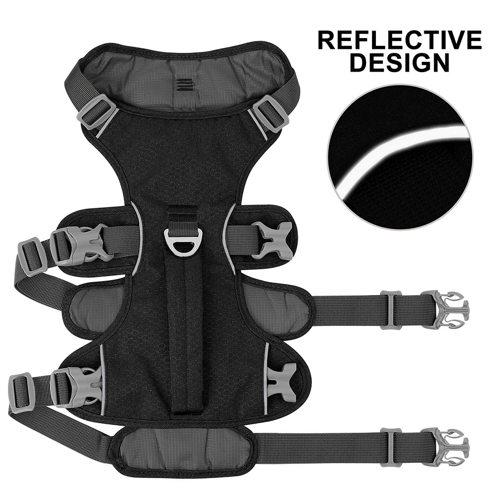 Nylon Reflective Dog Harness With Adjustable Handle