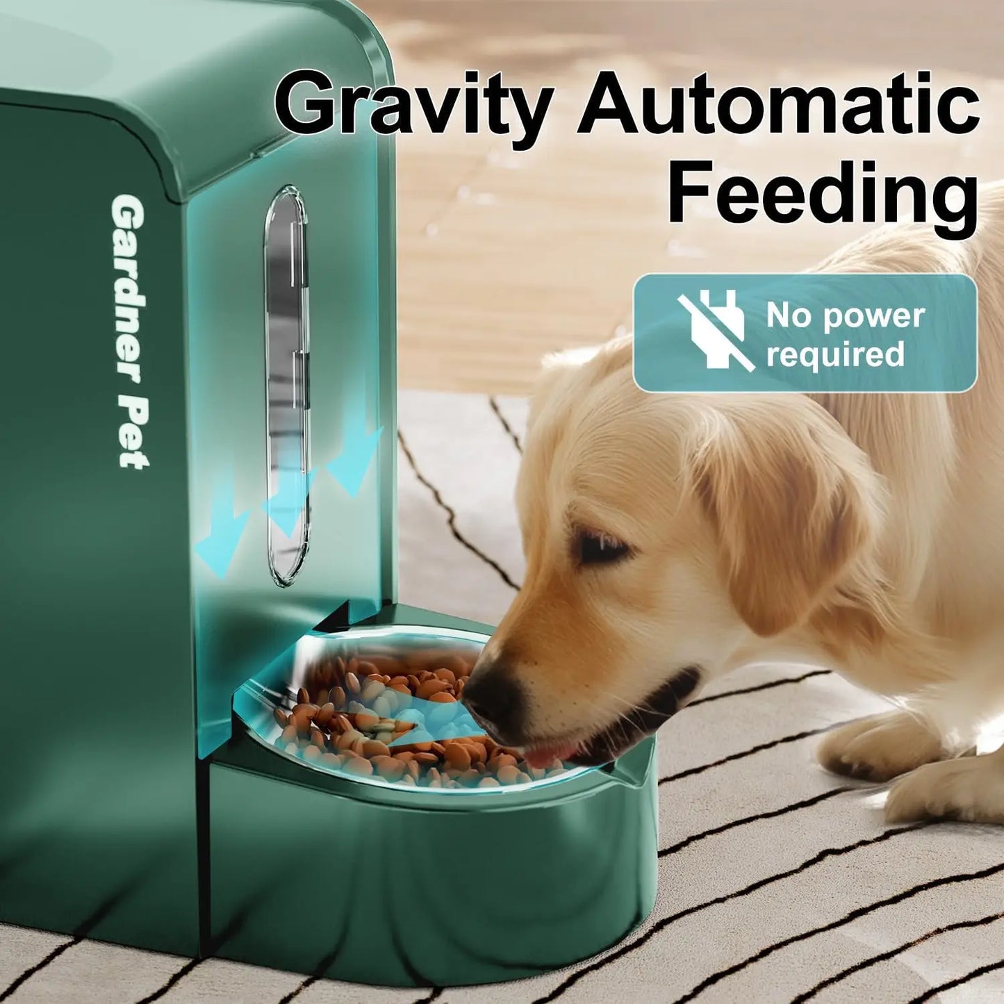 Automatic Gravity Pet Feeder and Water Dispenser BPA Free Bowl