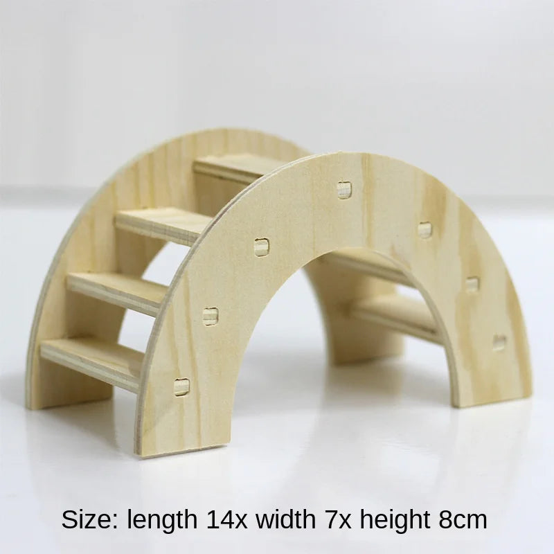 Wooden Hamster Toys Set With Cages Running Wheels Nests