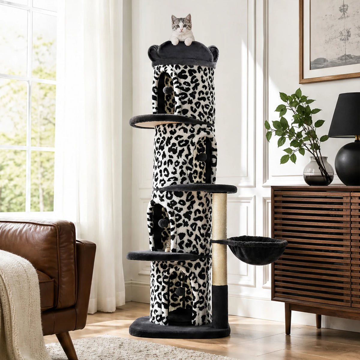 P Premium Cat Tree Tower With Four Condos And Scratcher